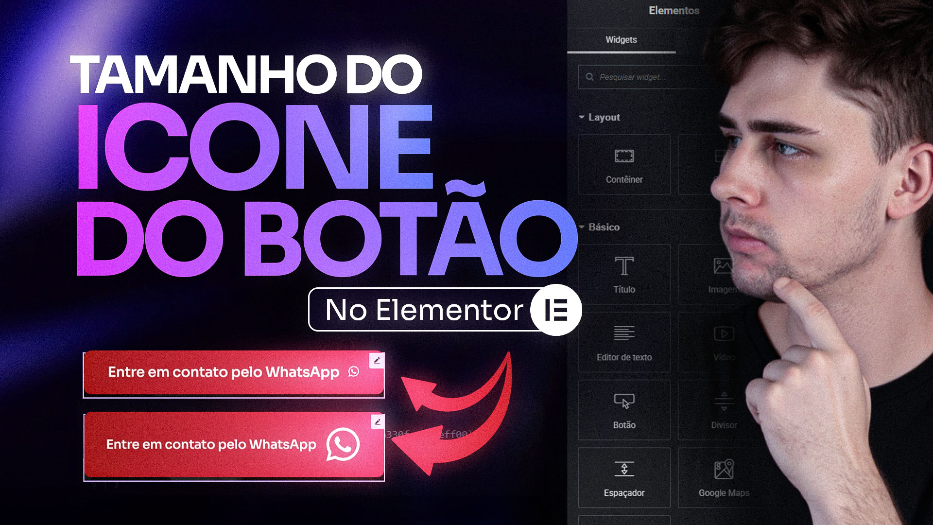 Como mudar o tamanho do Ícone do Botão Elementor – [Fácil]
